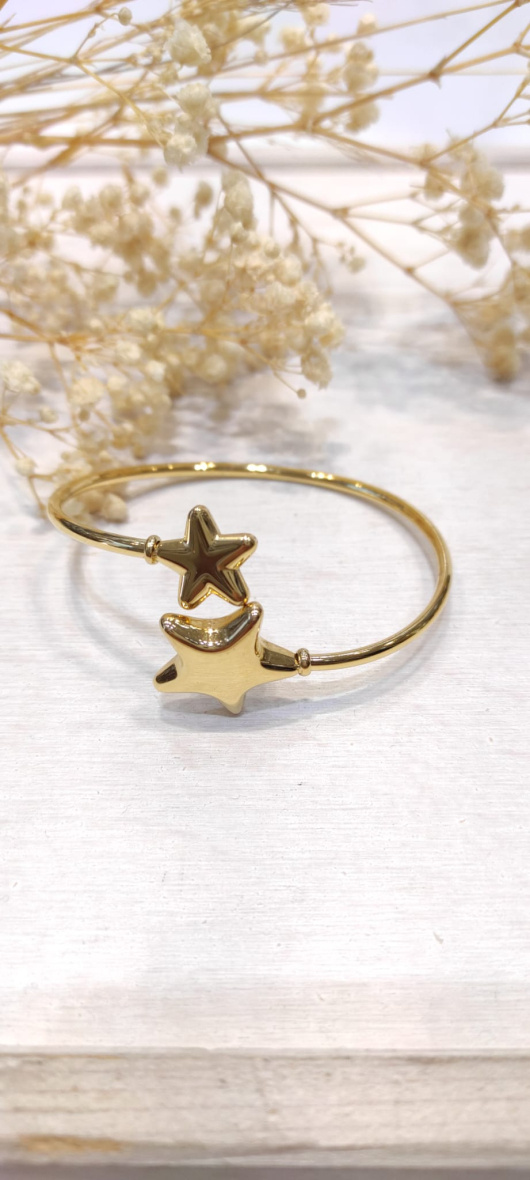 Wholesaler LOLO & YAYA - Cidem star rigid bangle bracelet in stainless steel