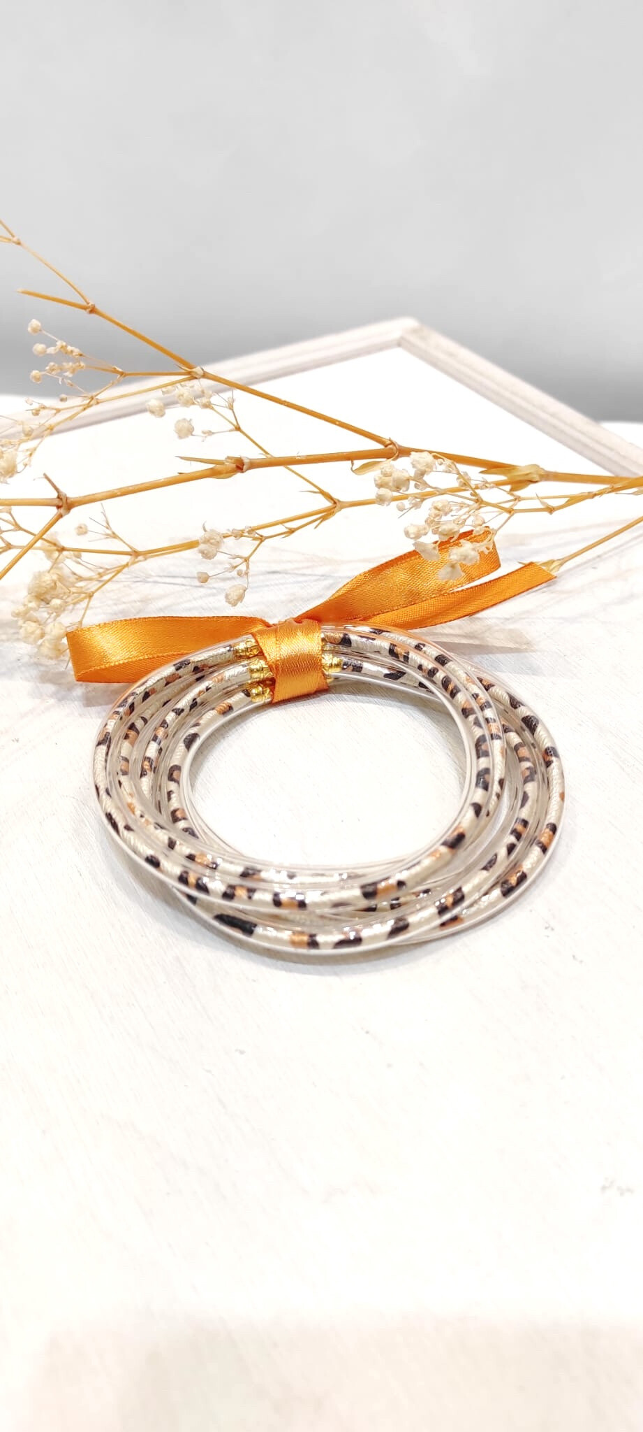 Wholesaler Lolo & Yaya - Set of 5 rigid leopard bangles Stelline