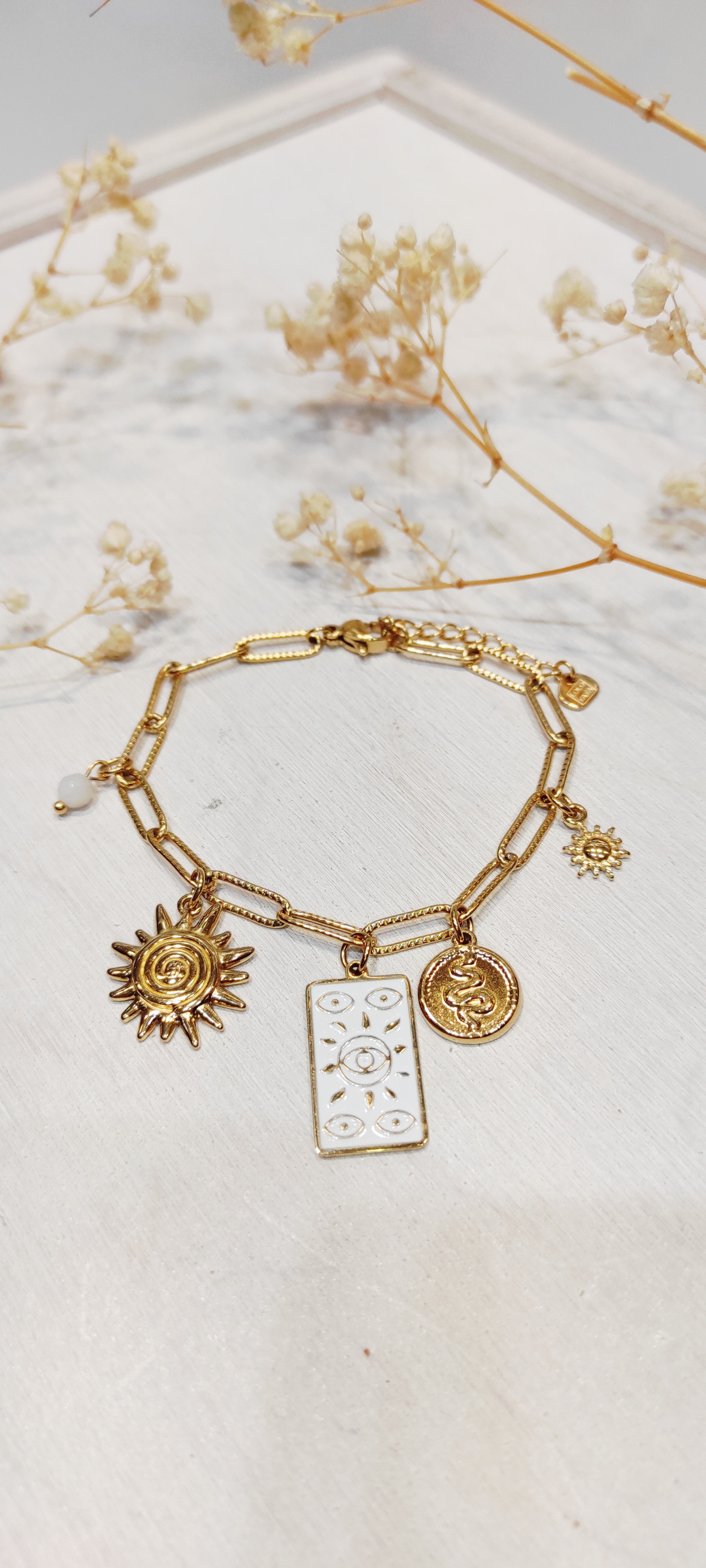 Wholesaler LOLO & YAYA - Big knitting bracelet with stainless steel arabella steel charms
