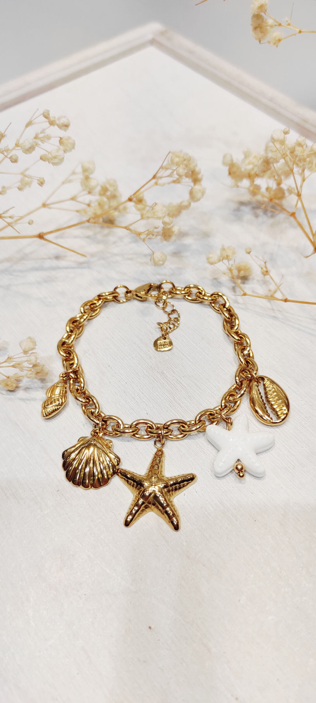 Wholesaler Lolo & Yaya - Big knitting bracelet with CHARMS MIRINA in stainless steel
