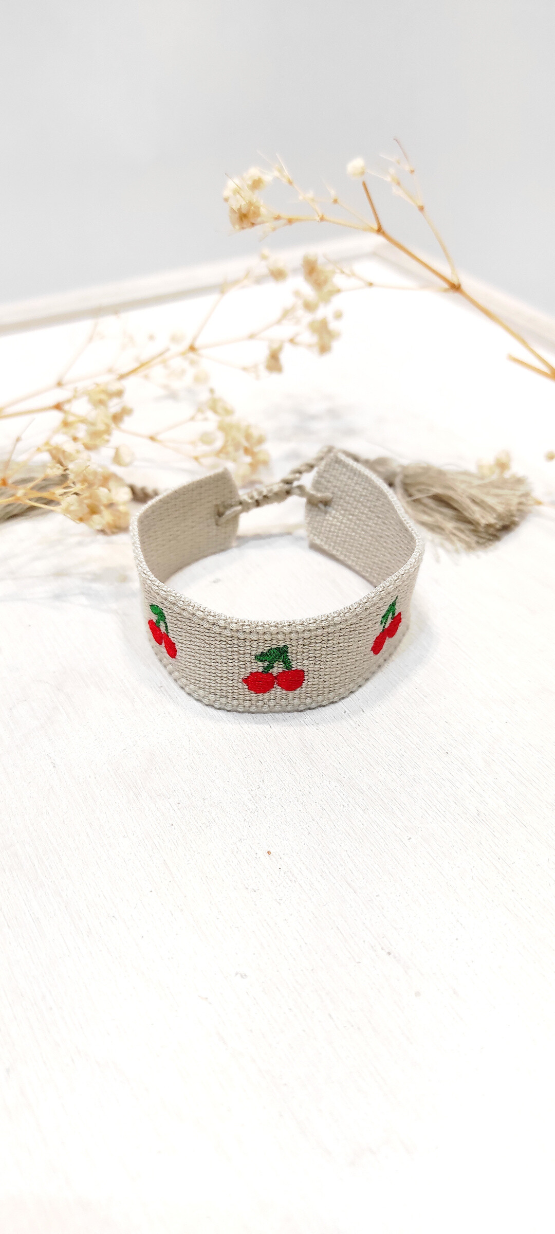 Mayorista Lolo & Yaya - Pulsera con tela corredera Cerises