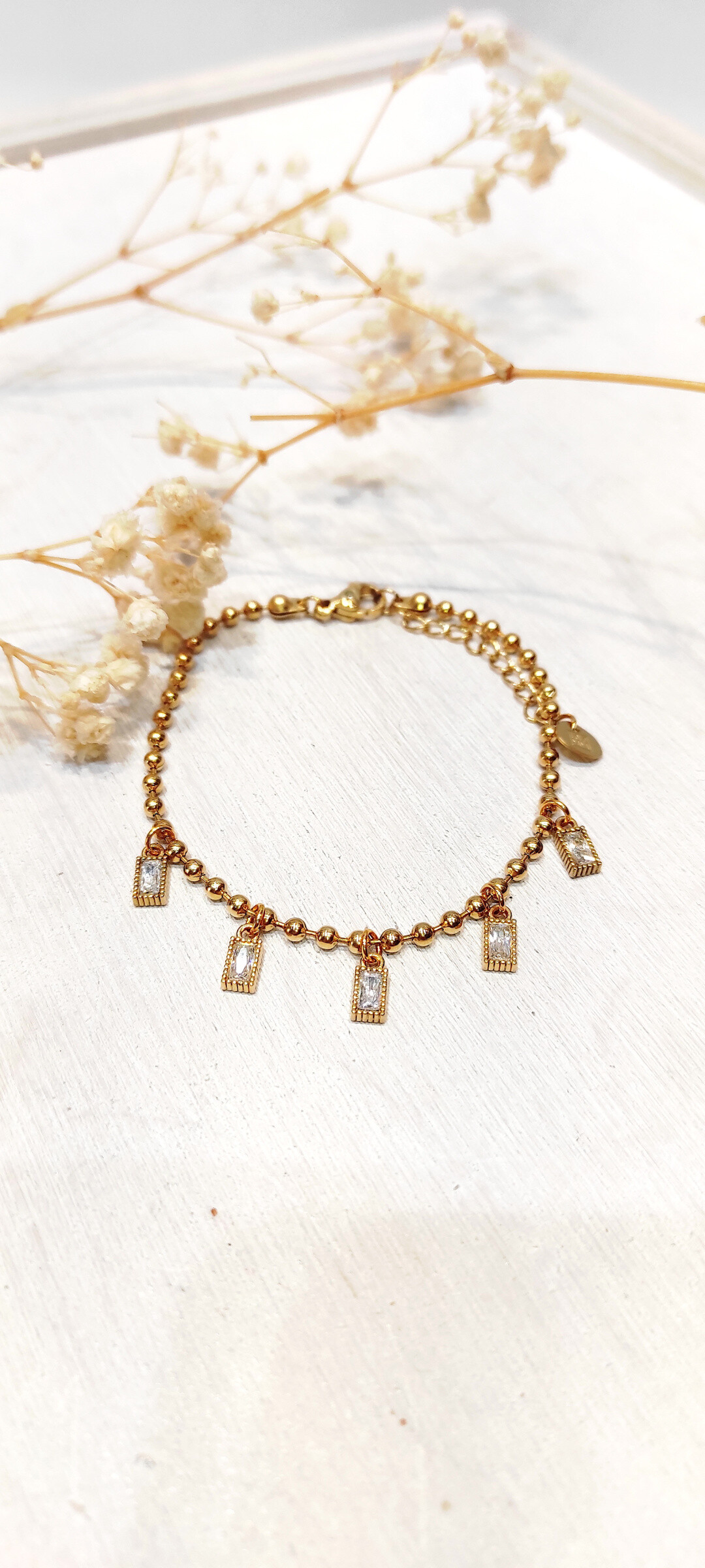 Mayorista Lolo & Yaya - Brazalete de malla grande con circón Brynlee
