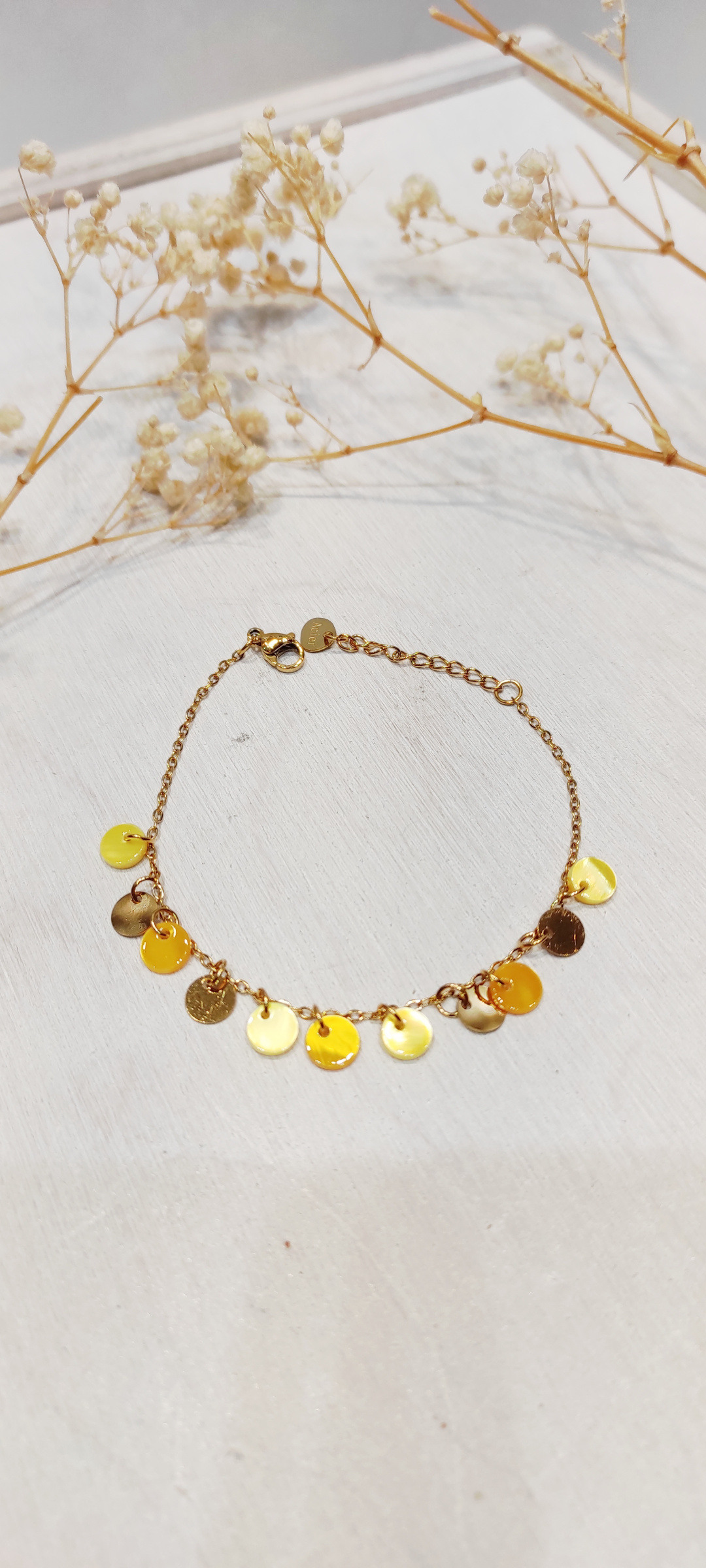 Wholesaler LOLO & YAYA - Bracelet with quinn stainless steel colored pastilles