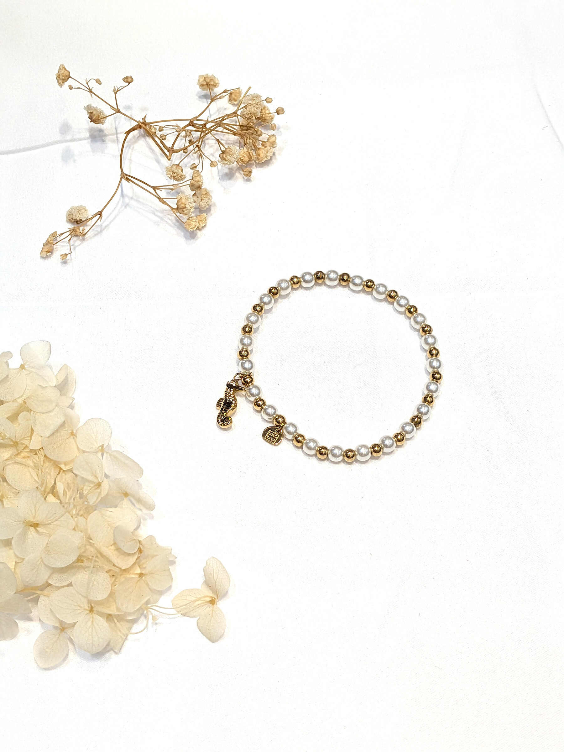 Großhändler Lolo & Yaya - Gemischtes elastisches Armband mit Stahlhippocampus -Charme