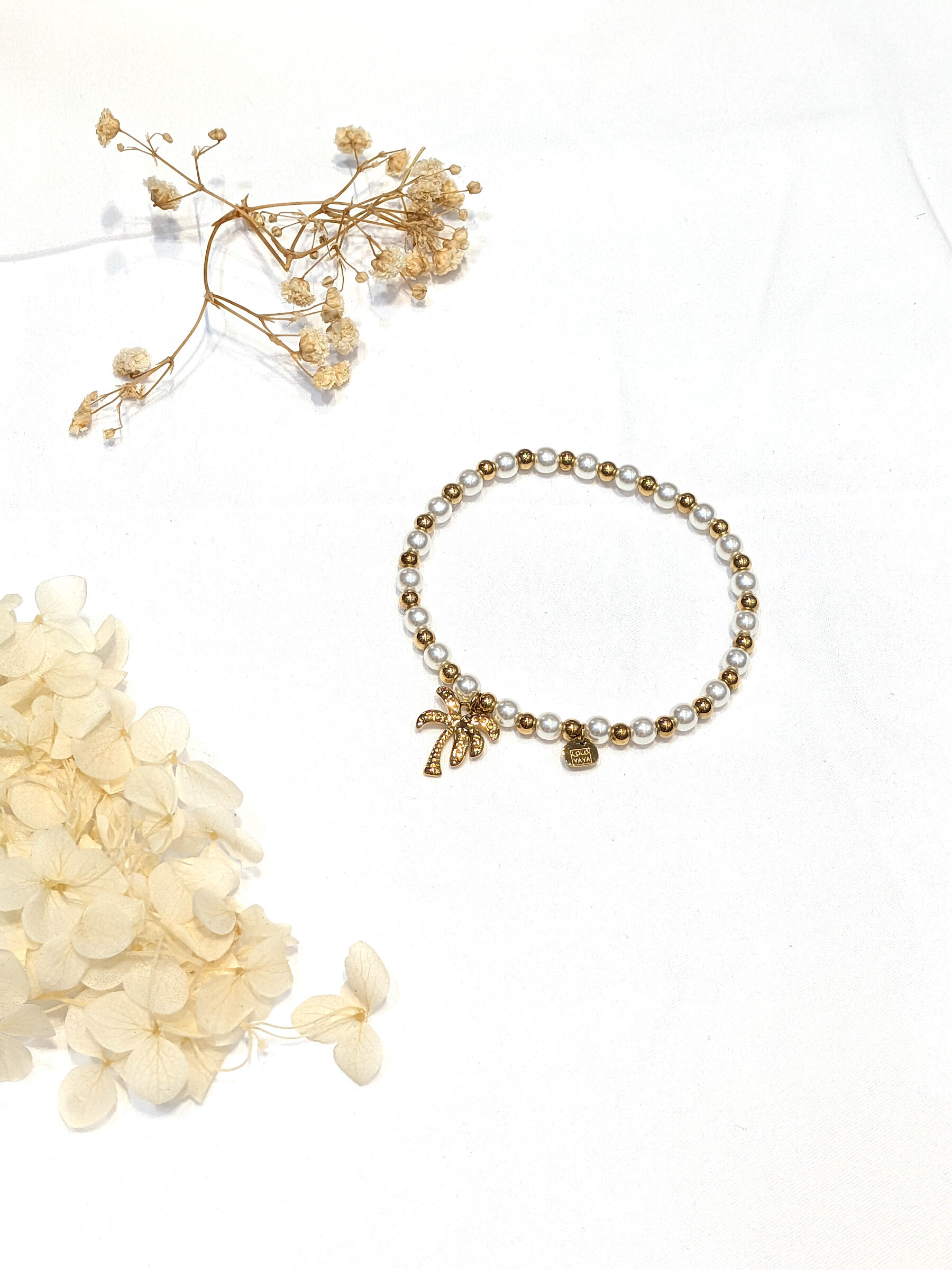 Großhändler Lolo & Yaya - Gemischtes elastisches Armband mit Stahlpalmenzauber