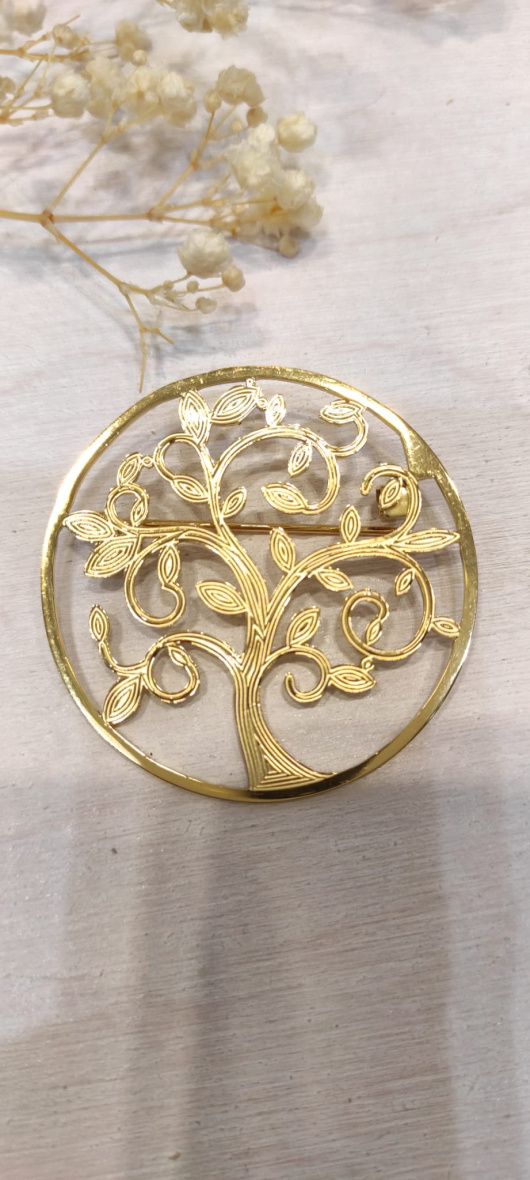 Grossiste Lolo & Yaya - Broche Arbres de vie Cacilda en acier inoxydable
