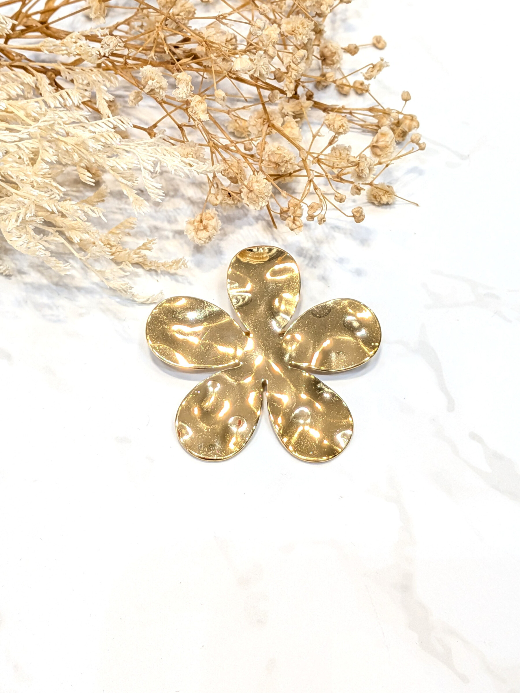 Wholesaler Lolo & Yaya - Lamballoj flower brooches in stainless steel
