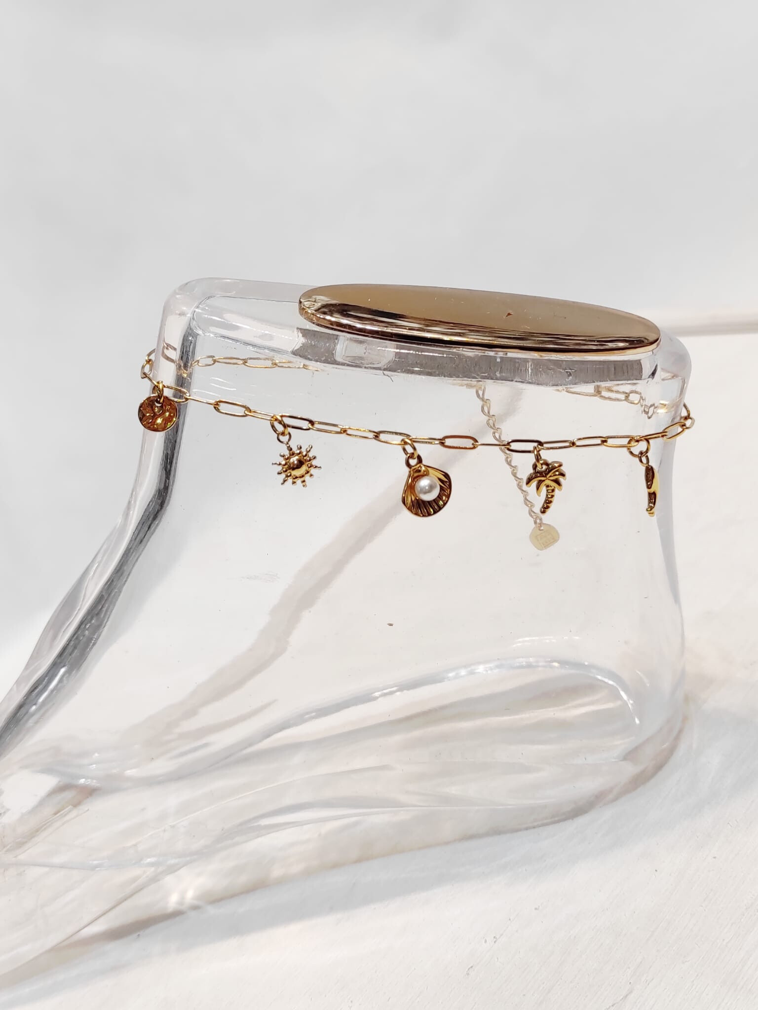 Wholesaler Lolo & Yaya - Ankle chain with steel sea theme charm