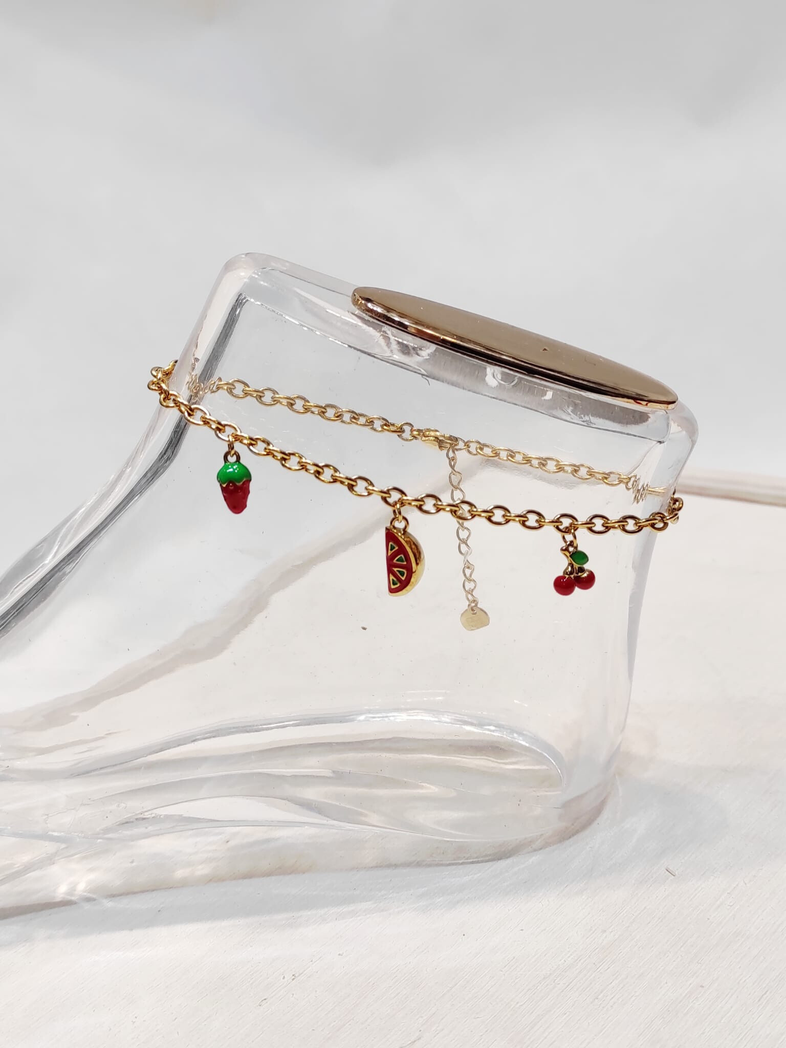 Wholesaler Lolo & Yaya - Ankle chain with stainless steel fruit charms