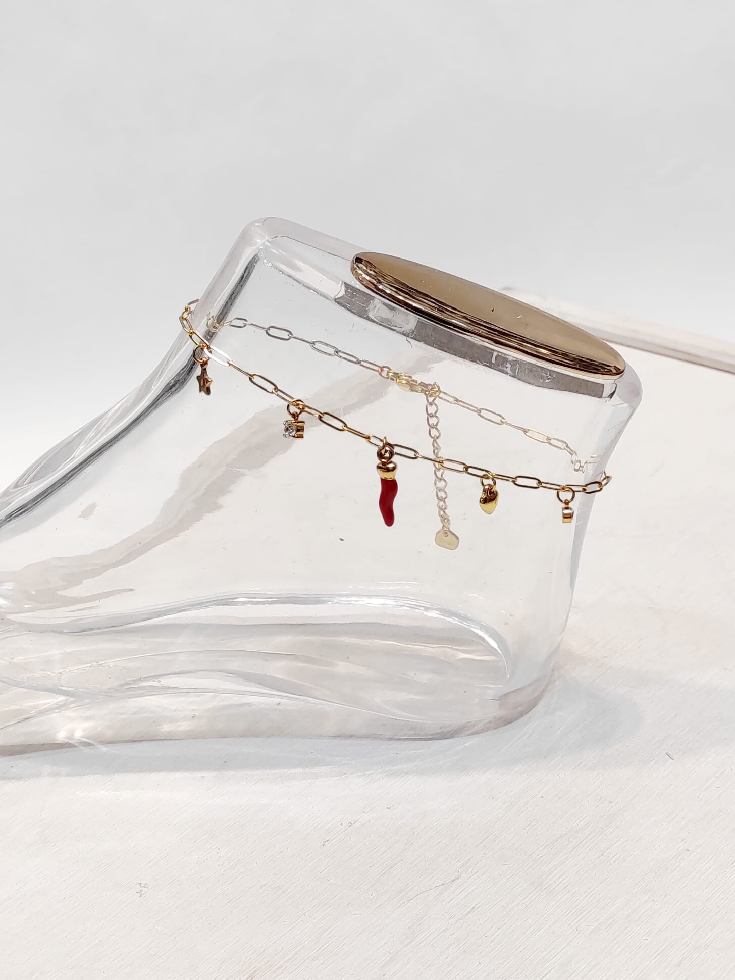 Wholesaler Lolo & Yaya - Ankle chain with stainless steel chili charms