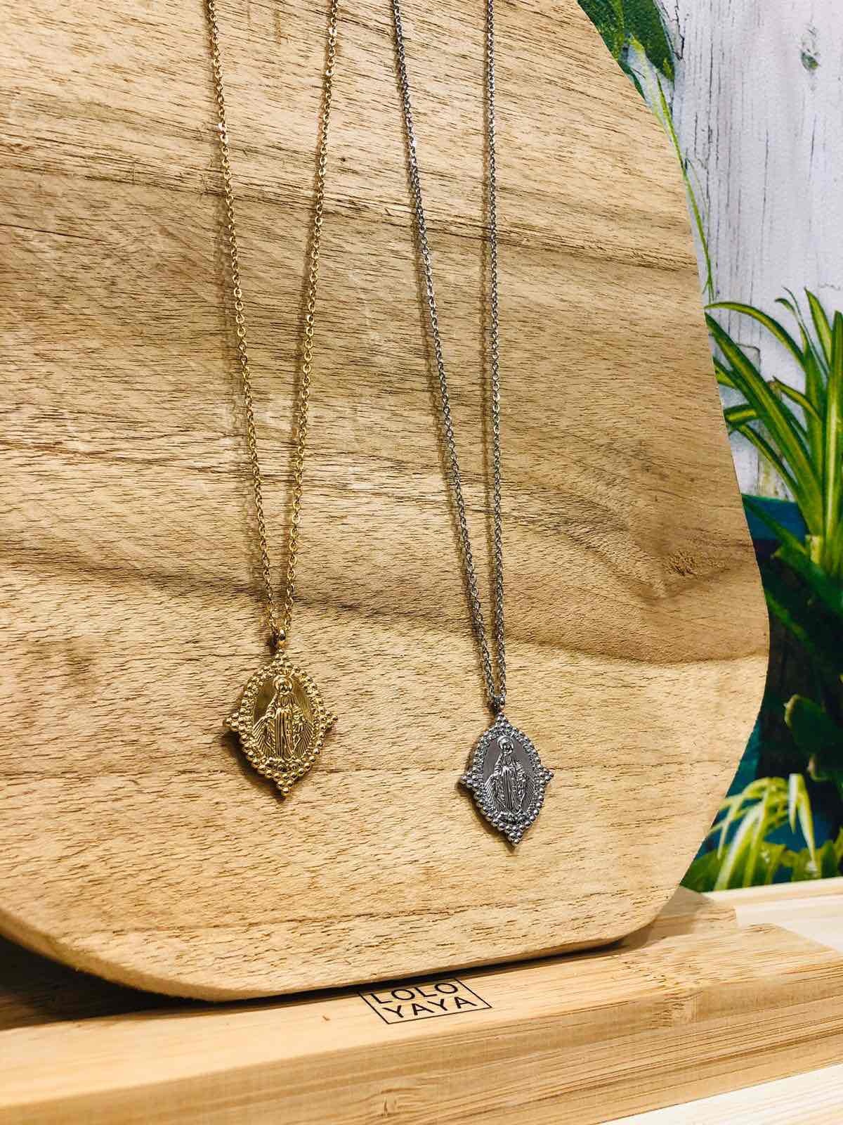 Grossiste LOLO & YAYA - Long Collier Sautoir Madone M en Acier inoxydable