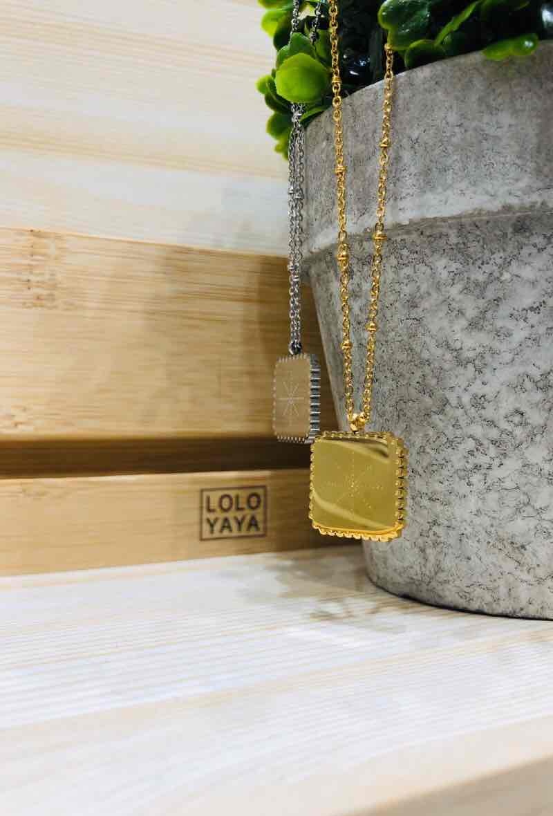 Grossiste LOLO & YAYA - Collier Myriam Carré en Acier inoxydable