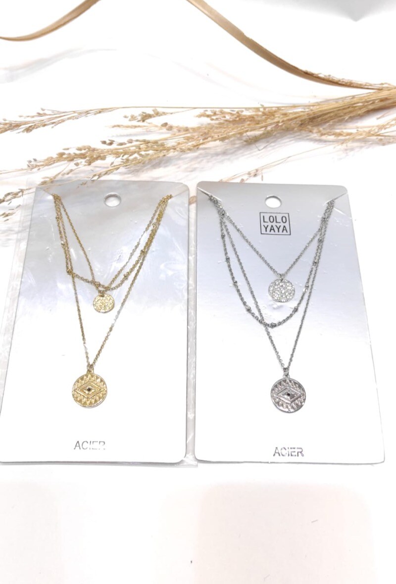 Grossiste LOLO & YAYA - Collier Multi-Rang Oeil en Acier inoxydable