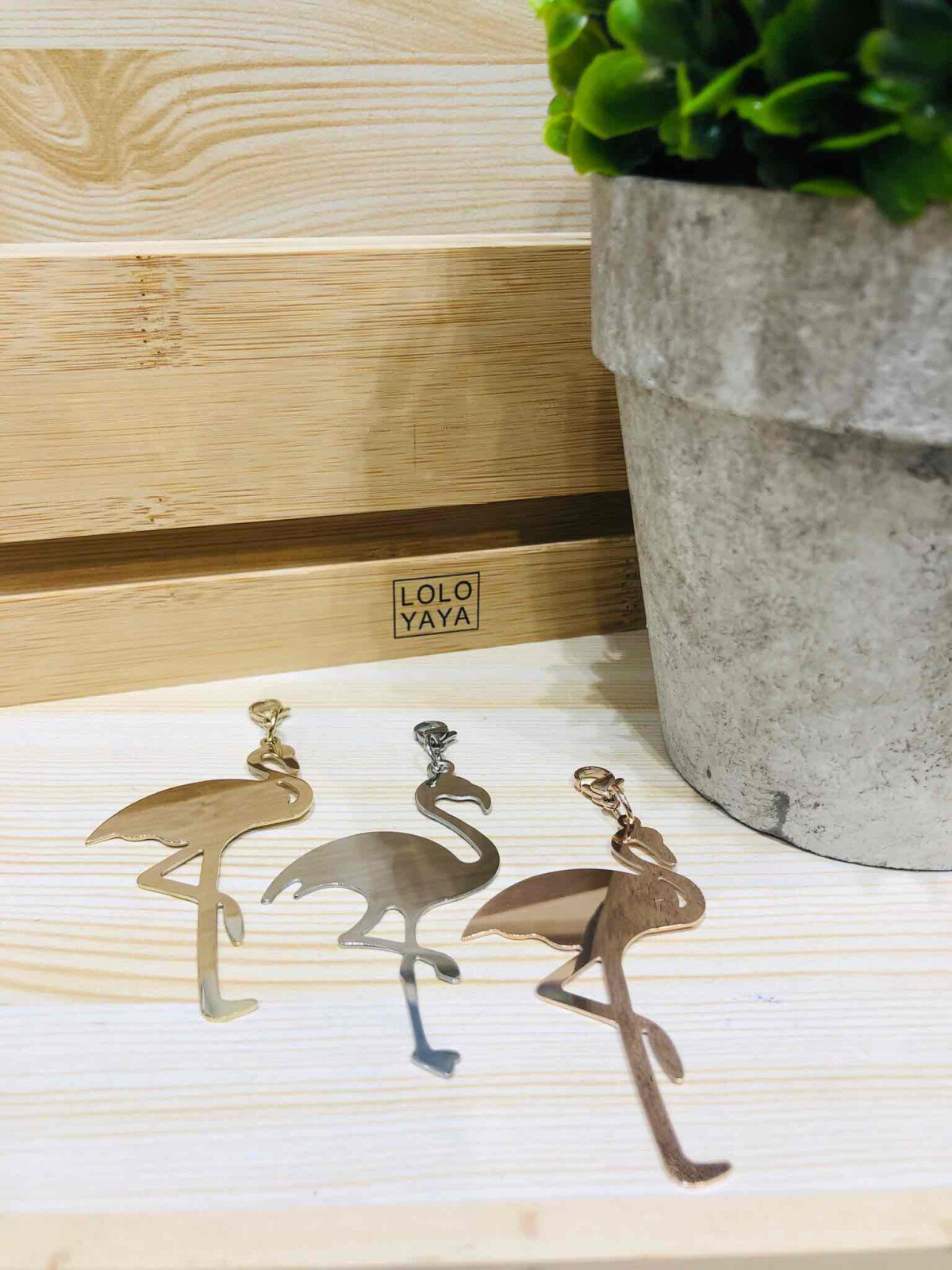 Grossiste LOLO & YAYA - Pendentif Flamand-Rose en Acier inoxydable