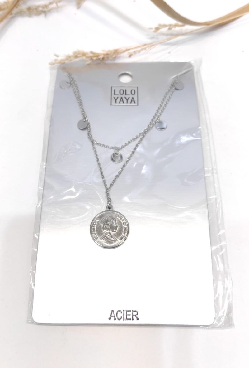 Grossiste LOLO & YAYA - Collier Multi-Rang Piece R en Acier inoxydable