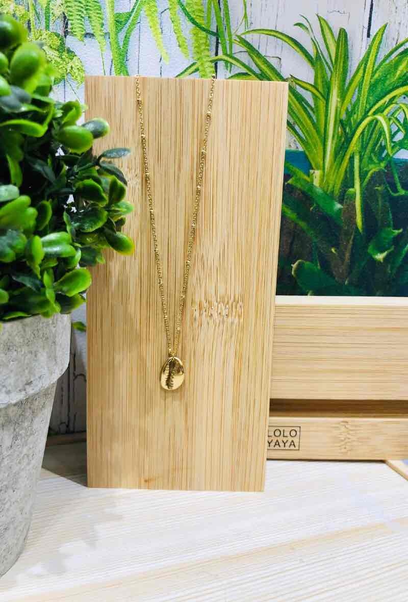 Grossiste LOLO & YAYA - Collier Sautoir Coquillage grain de café en Acier inoxydable