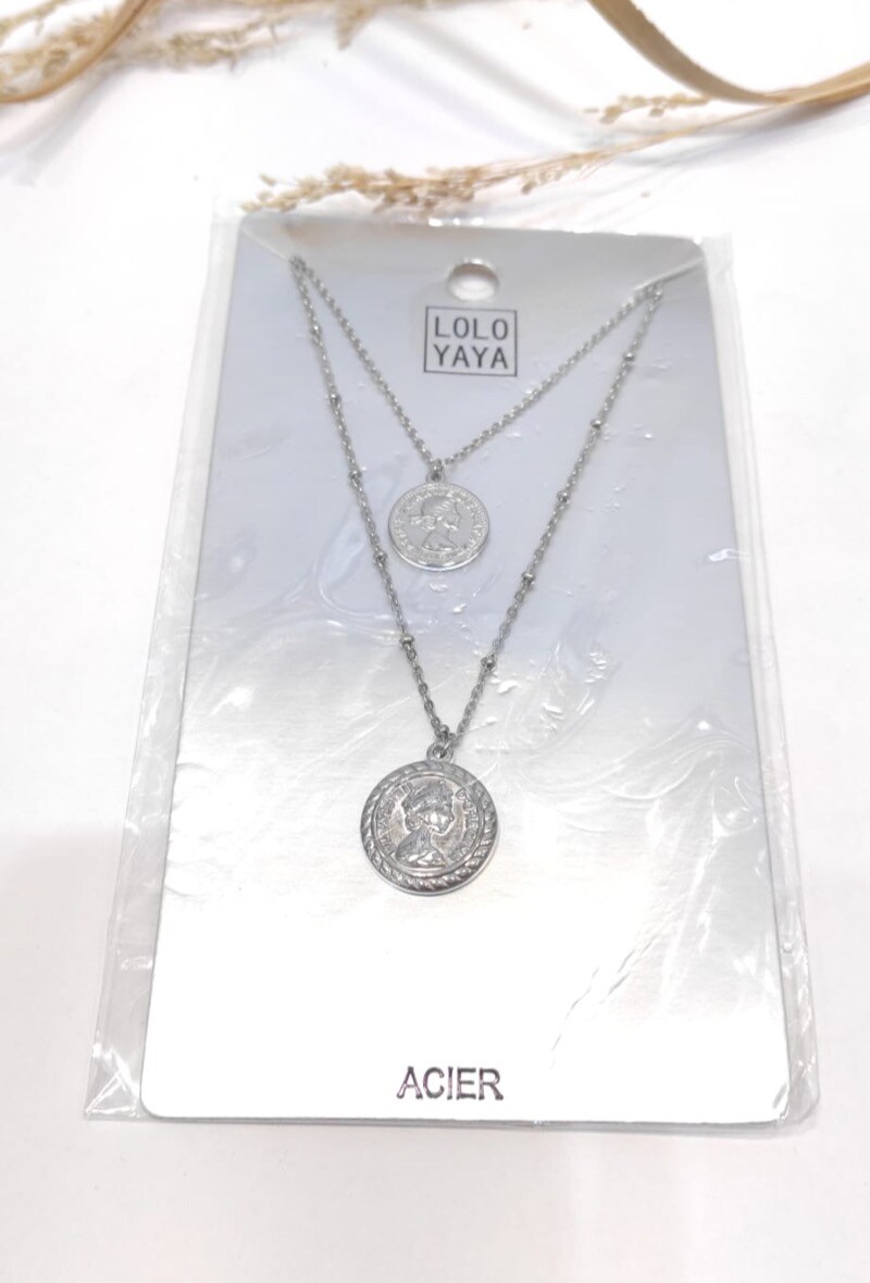 Grossiste LOLO & YAYA - Collier Multi-Rang Double Piece en Acier inoxydable