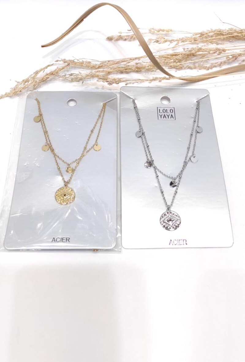 Grossiste LOLO & YAYA - Collier Multi-Rang Oeil M en Acier inoxydable