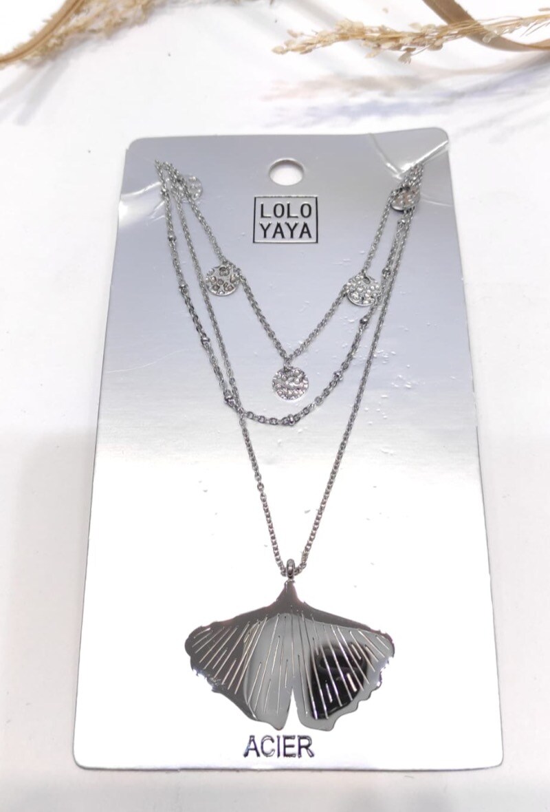 Grossiste LOLO & YAYA - Collier Multi-Rang Gingko en Acier inoxydable