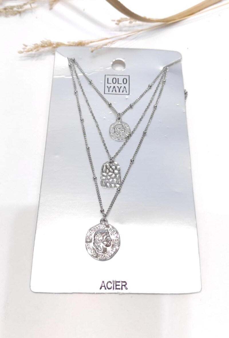 Grossiste LOLO & YAYA - Collier Multi-Rang Piece M en Acier inoxydable
