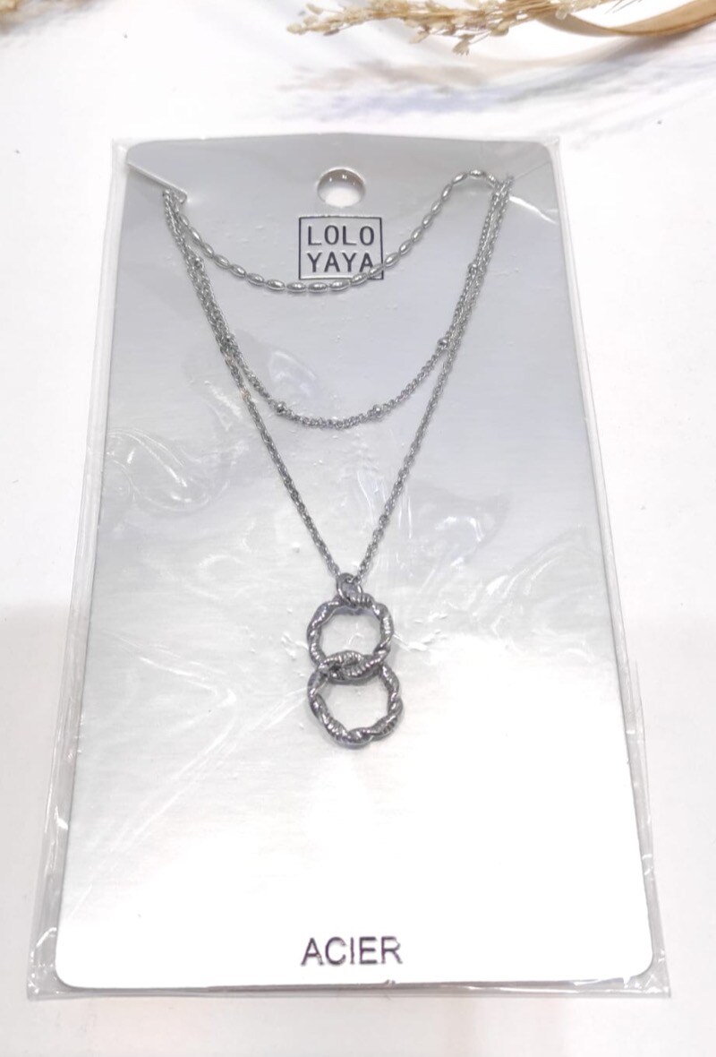 Wholesaler LOLO & YAYA - Collier Multi rang en acier inoxydable