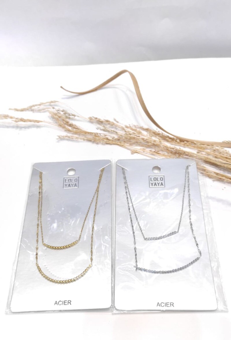 Wholesaler LOLO & YAYA - Collier Multi rang en acier inoxydable