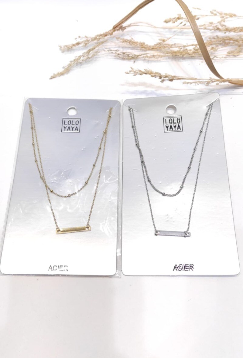 Wholesaler LOLO & YAYA - Collier Multi rang en acier inoxydable