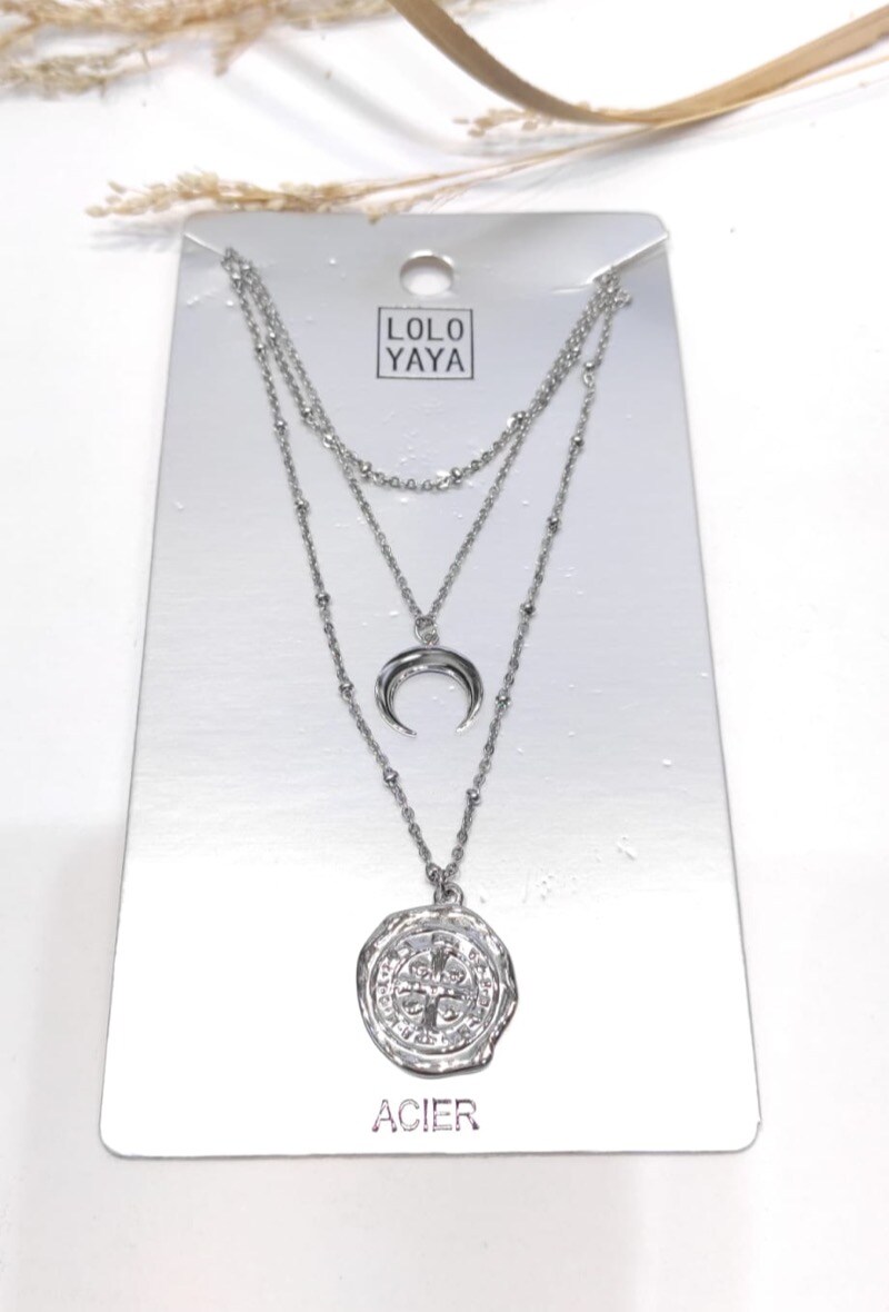 Wholesaler LOLO & YAYA - Collier Multi rang en acier inoxydable