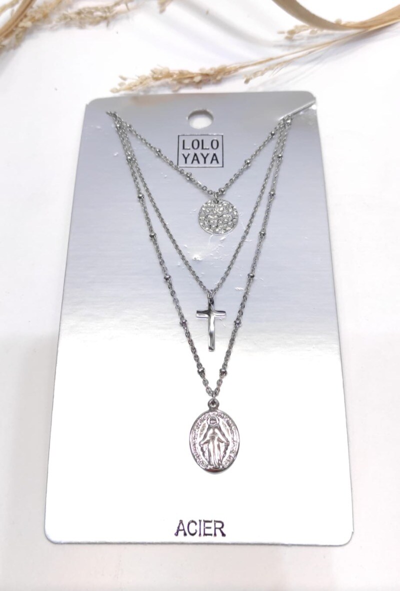 Wholesaler LOLO & YAYA - Collier Multi rang en acier inoxydable
