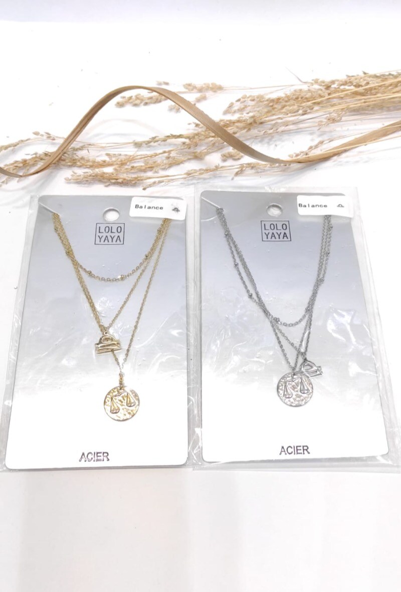Wholesaler LOLO & YAYA - Collier astrologie Balance 23 septembre - 22 octobre en acier inoxydable