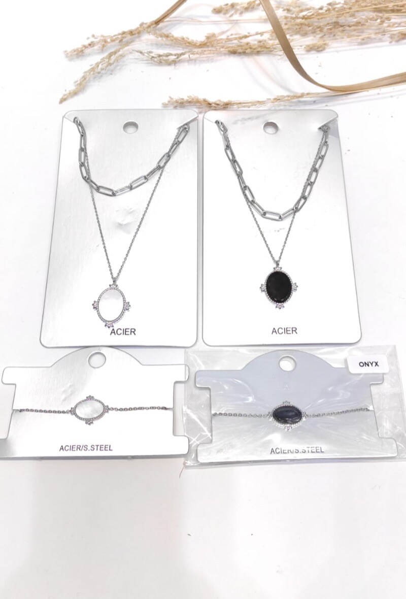 Wholesaler LOLO & YAYA - Collier Multi rang en acier inoxydable