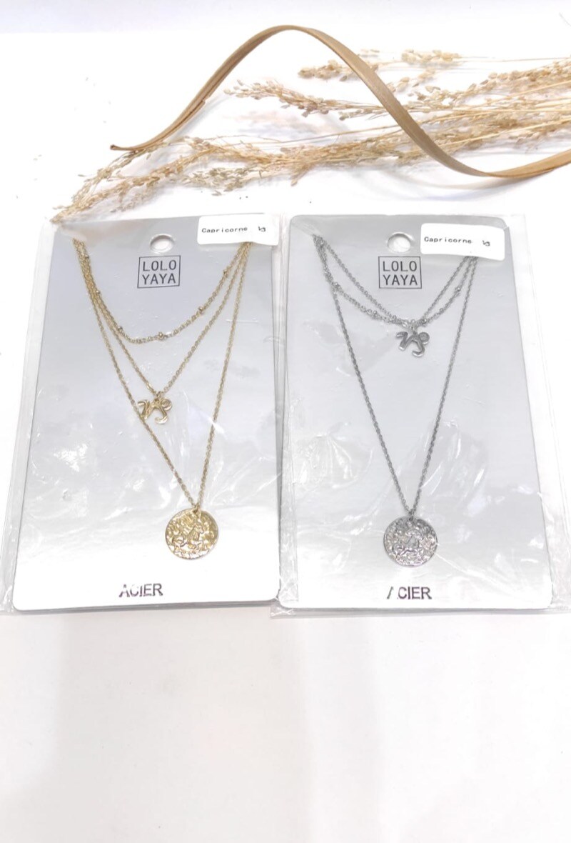 Wholesaler LOLO & YAYA - Collier astrologie Capricorne 22 décembre - 20 janvier en acier inoxydable