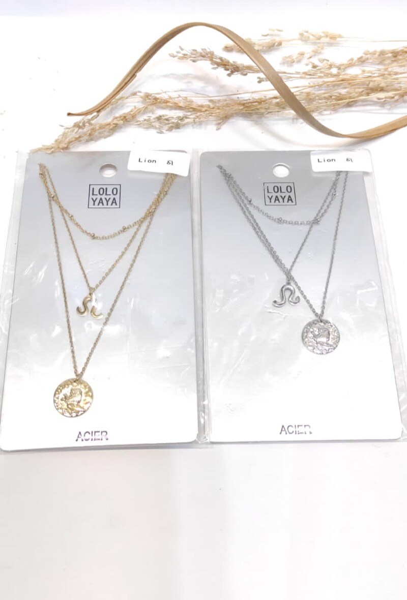 Wholesaler LOLO & YAYA - Collier astrologie Lion 23 juillet - 22 août en acier inoxydable