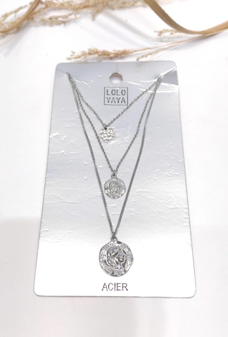 Wholesaler LOLO & YAYA - Collier Multi rang en acier inoxydable