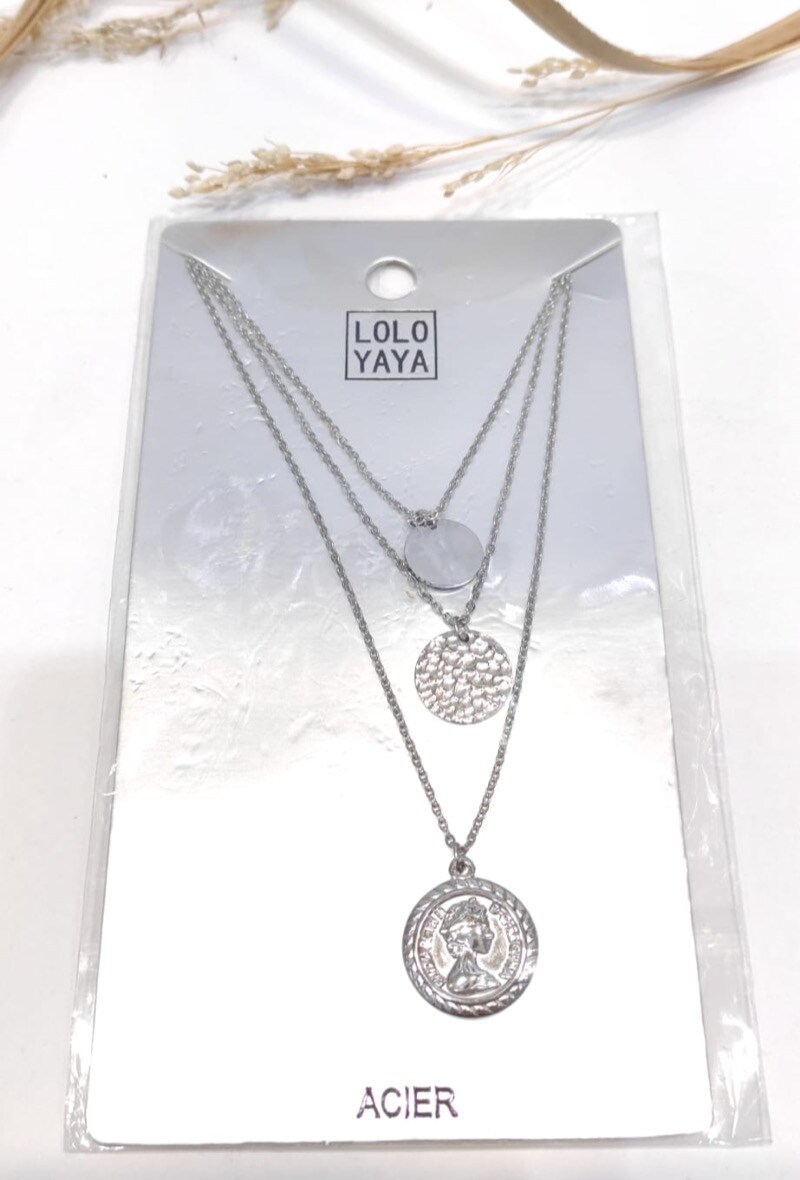 Wholesaler LOLO & YAYA - Collier Multi rang Elizabeth II en acier inoxydable