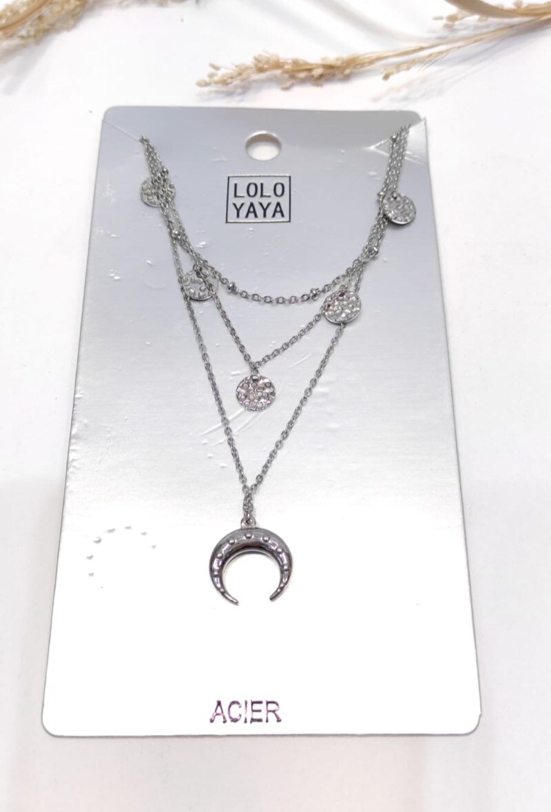 Wholesaler LOLO & YAYA - Collier Multi rang en acier inoxydable