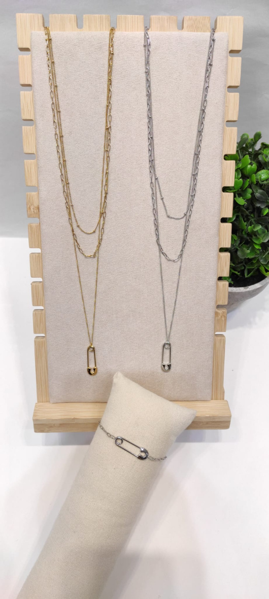 Wholesaler LOLO & YAYA - Collier Multi rang en acier inoxydable
