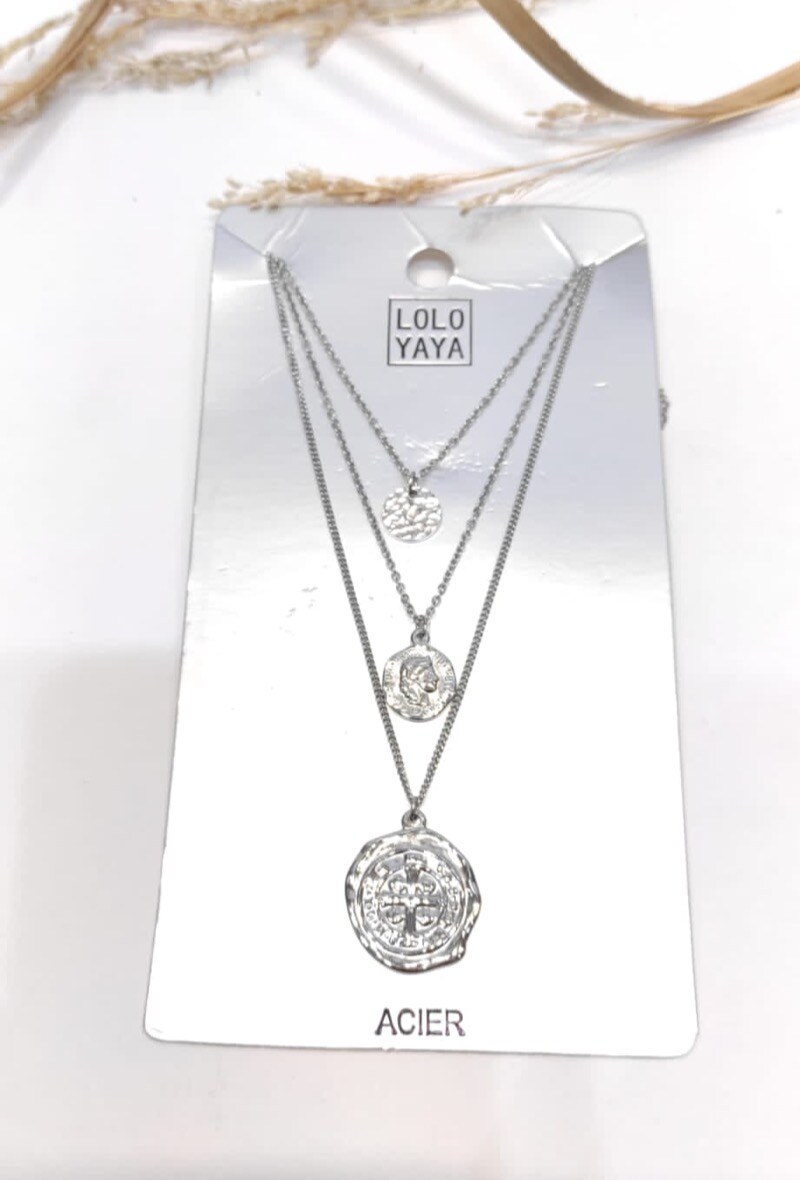 Wholesaler LOLO & YAYA - Collier Multi rang en acier inoxydable