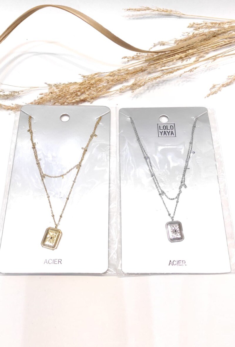 Wholesaler LOLO & YAYA - Collier Multi rang en acier inoxydable