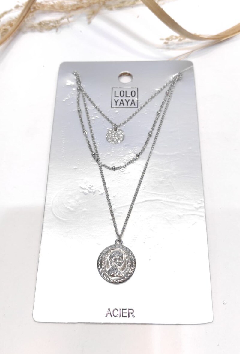 Wholesaler LOLO & YAYA - Collier Multi rang Elizabeth II en acier inoxydable