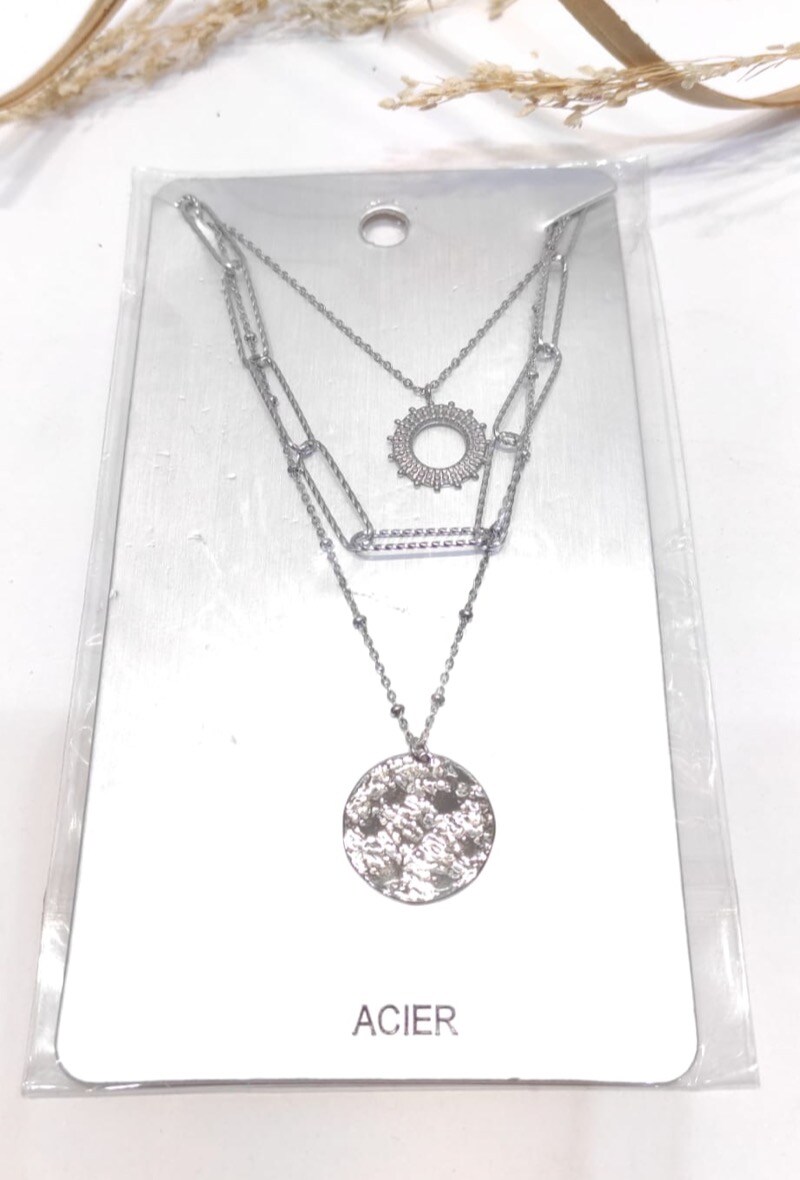 Wholesaler LOLO & YAYA - Collier Multi rang en acier inoxydable