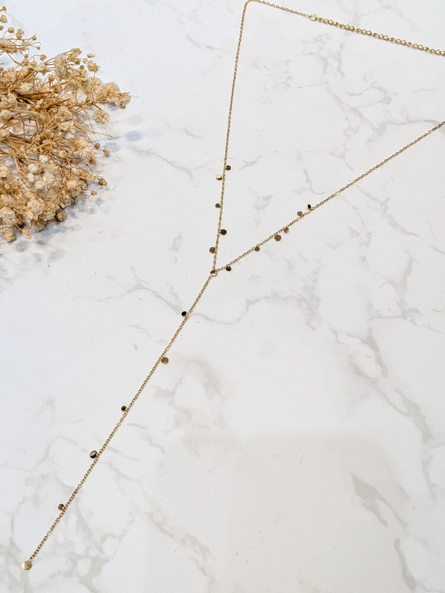 Wholesaler LOLO & YAYA - Y-shaped tassel necklace 60cm in stainless steel