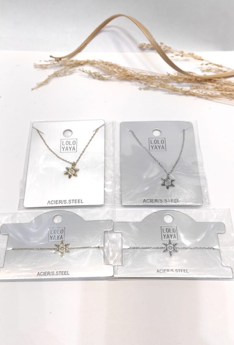 Wholesaler LOLO & YAYA - Collier Flocon de neige en acier inoxydable