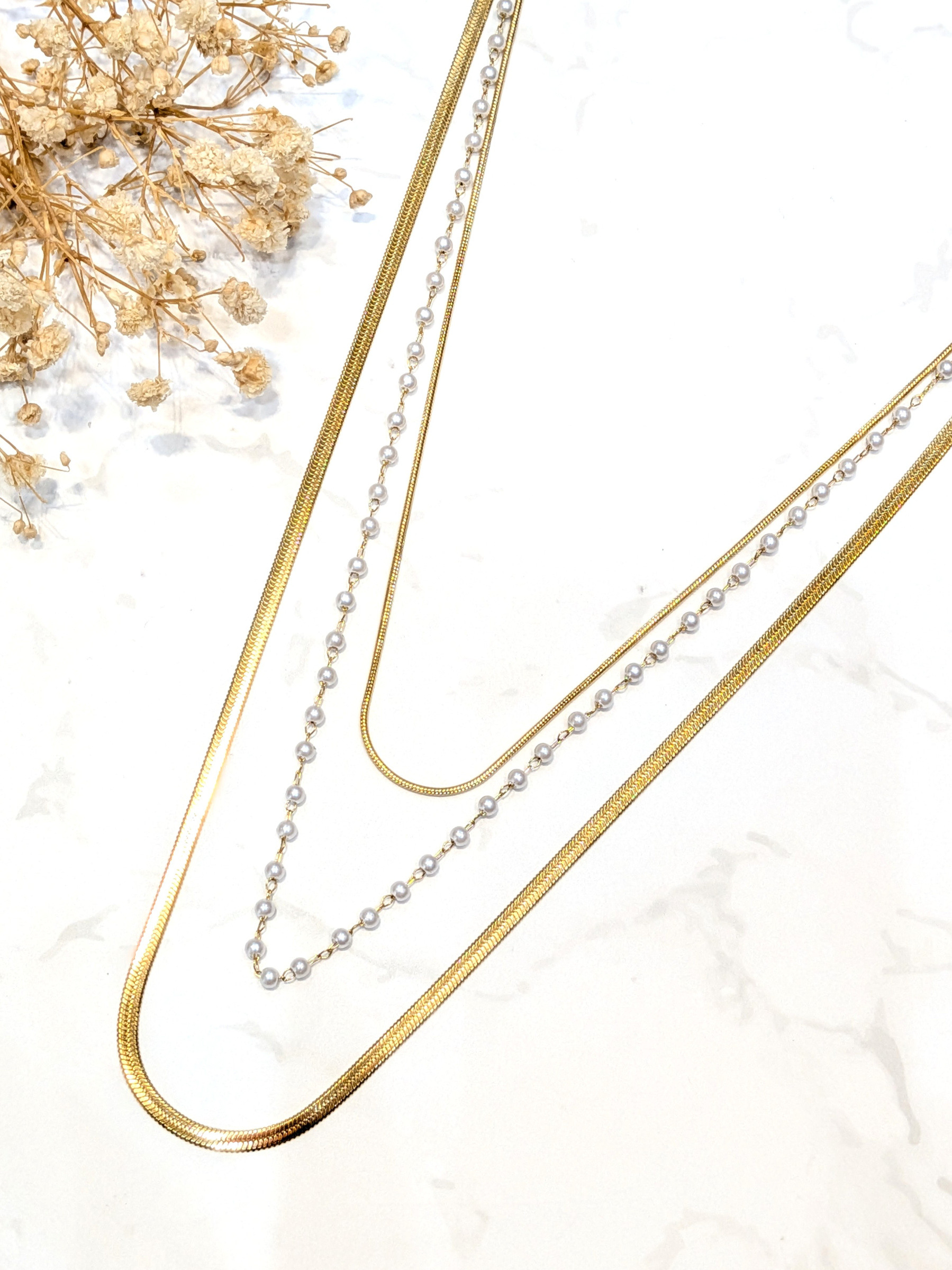 Grossiste LOLO & YAYA - Collier multi rangs perles en acier inoxydable