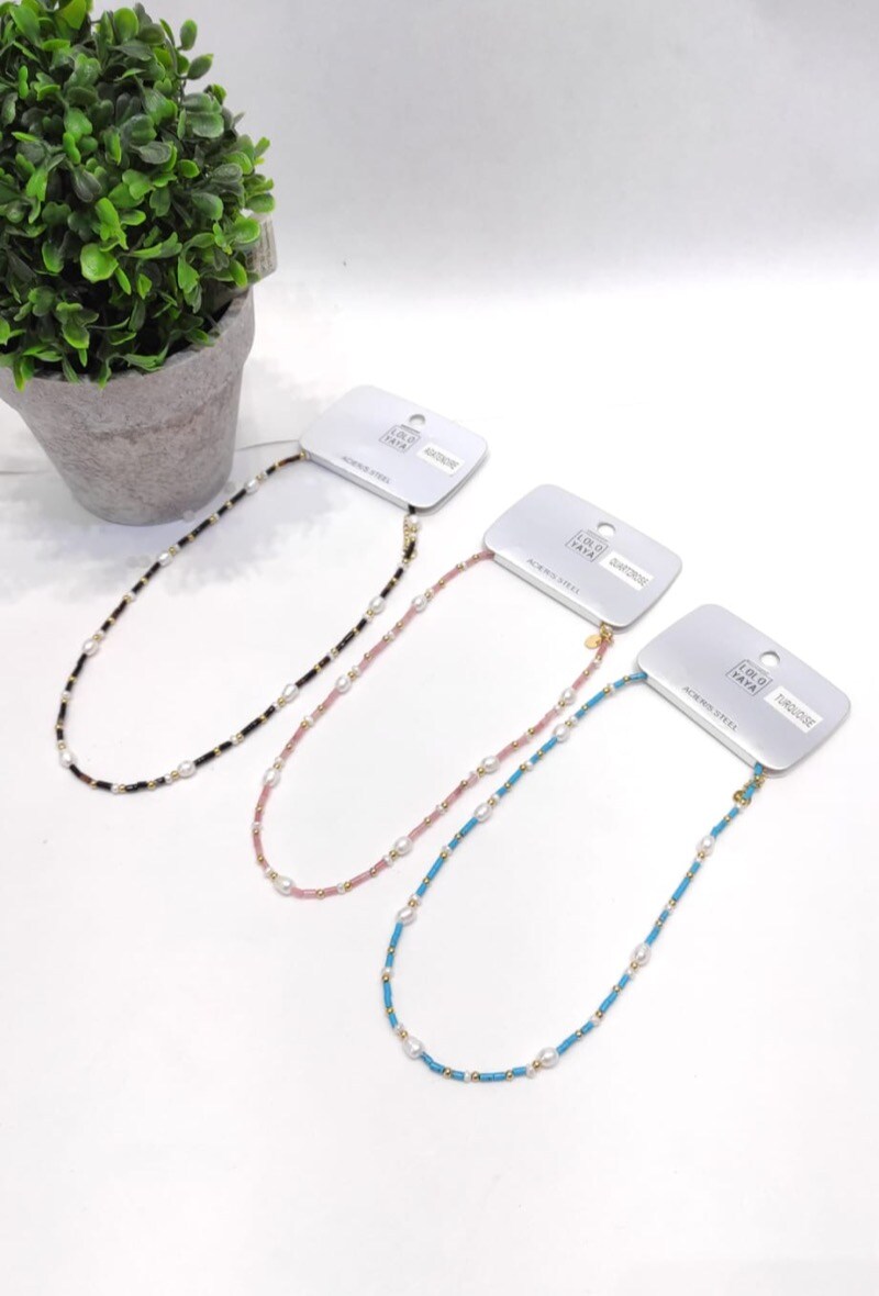 Wholesaler LOLO & YAYA - Collier pierre Camylle en acier inoxydable