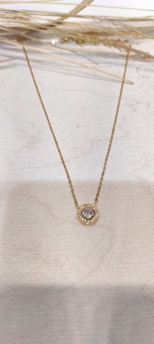 Wholesaler LOLO & YAYA - Asna rhinestone necklace in stainless steel