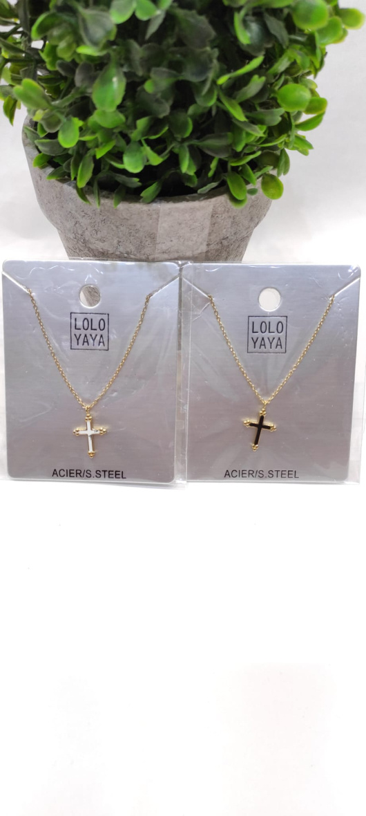 Wholesaler LOLO & YAYA - Stainless Steel Cross Enamel Necklace