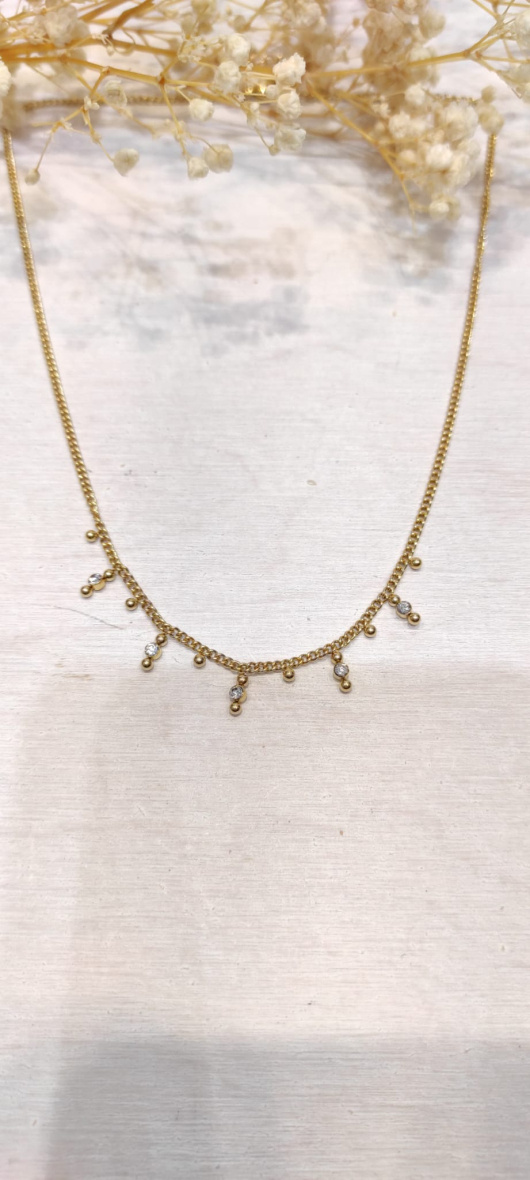 Wholesaler LOLO & YAYA - Editte rhinestone necklace in stainless steel