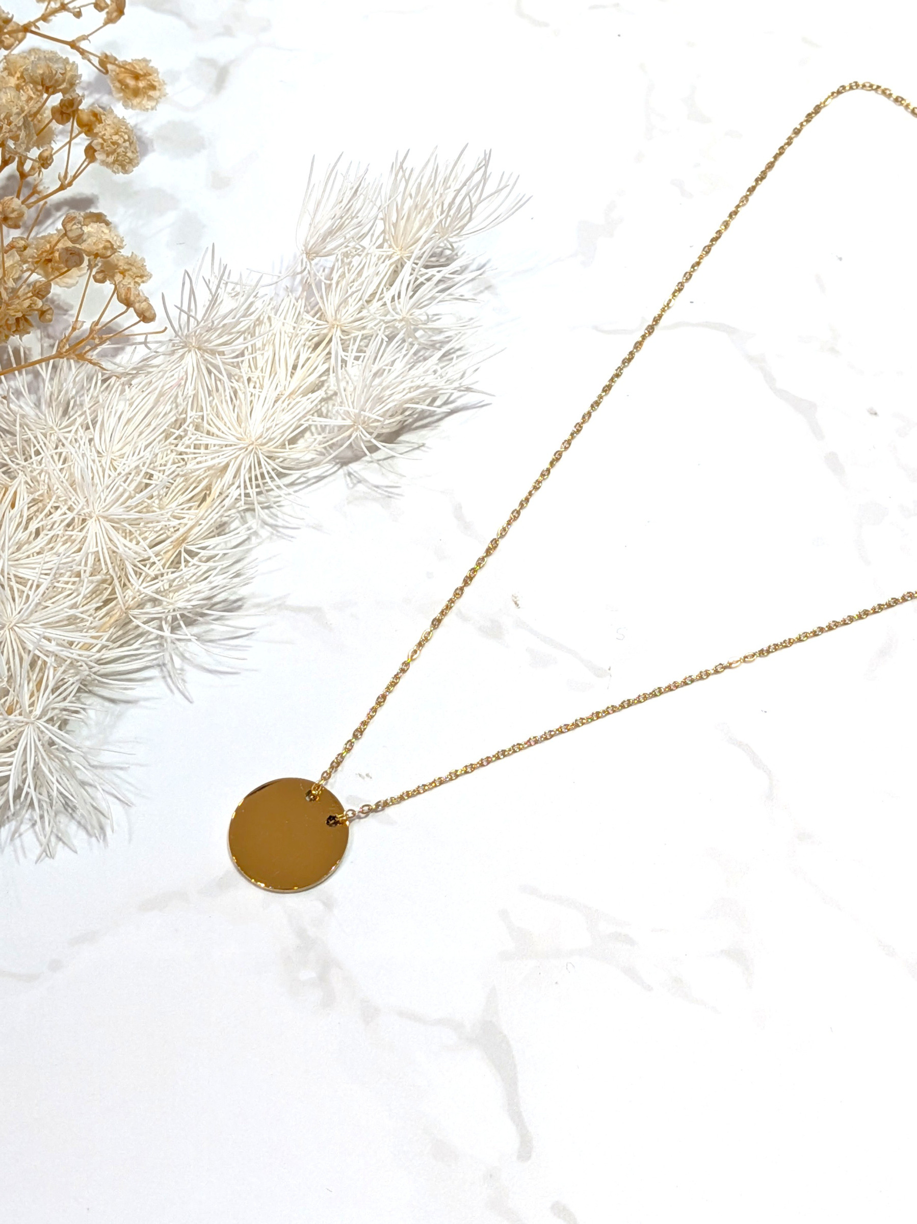 Wholesaler LOLO & YAYA - Stainless Steel Engravable Blank Round Pendant Necklace