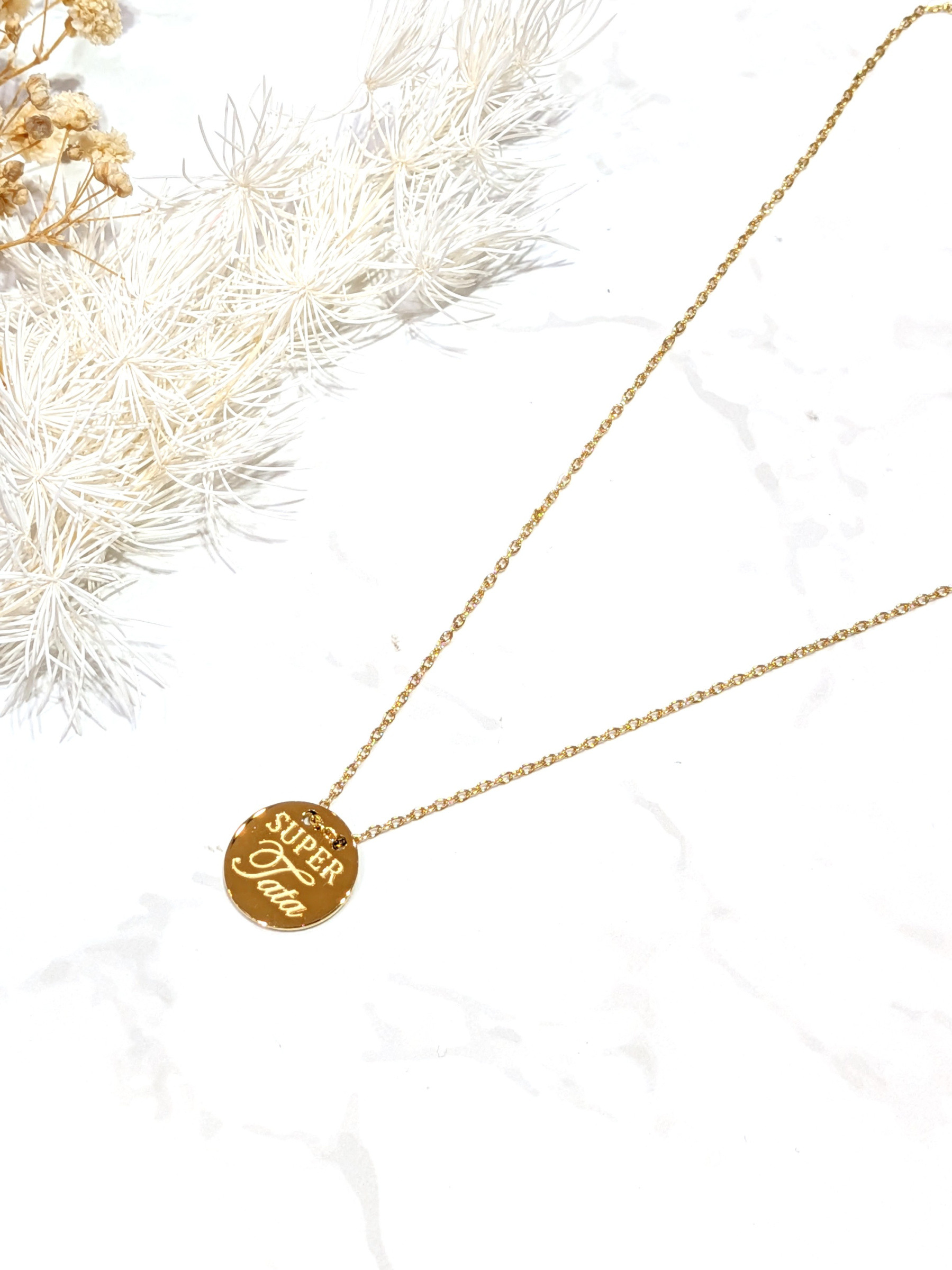 Wholesaler LOLO & YAYA - SUPER Tata message necklace in stainless steel